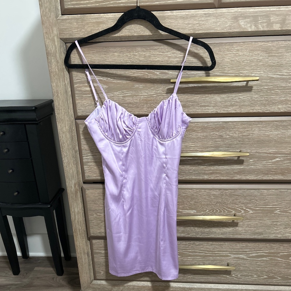 Purple Silk Mini Dress